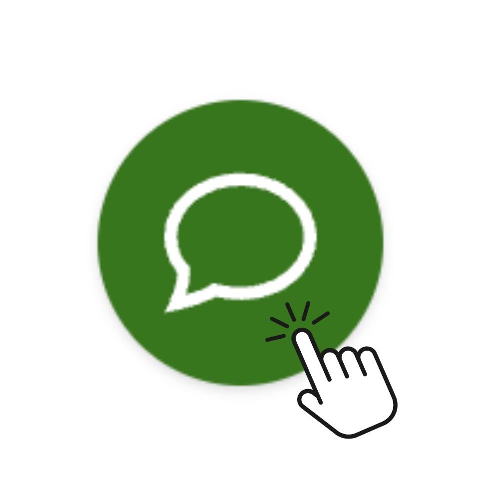 A mouse hand cursor clicking on a green chat bubble for VRC's chatbot feature