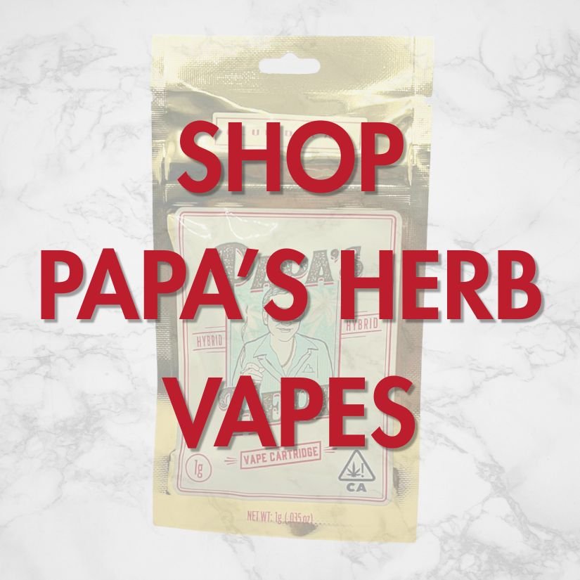 landing-page-vrc-papas-herb-shop-vapes Papa’s Herb Blue Dream vape cartridge with text “Shop Papa’s Herb Vapes” – order Papa’s Herb vapes online at Vallejo Relief Center dispensary.