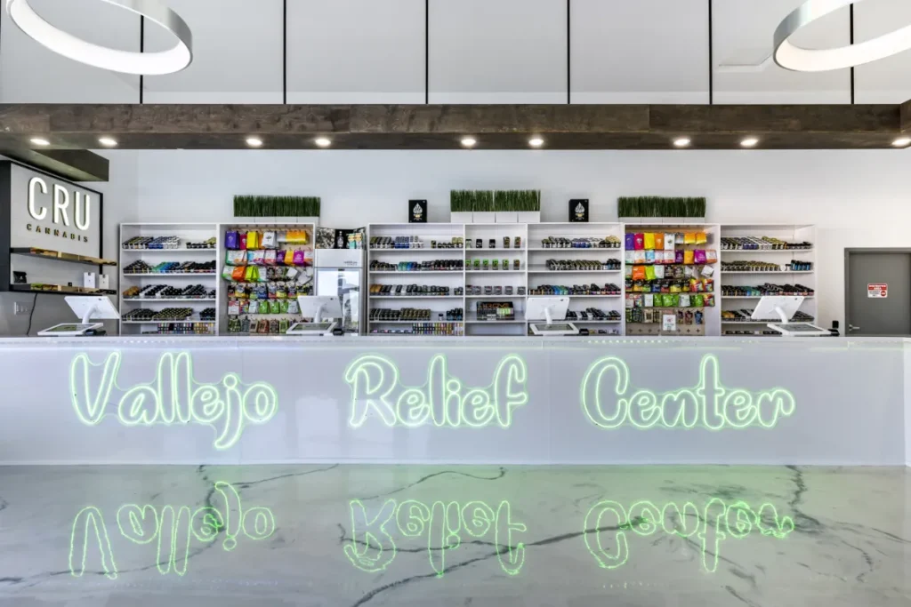 An interior photo of Vallejo Relief Center, a dispensary in Vallejo, California.