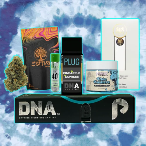 Vallejo Relief Center Saturday cannabis specials featuring Sattva flower, STIIIZY prerolls, PlugPlay DNA vapes, Maven cartridges, and MADE Blue Gushers cannabis products.