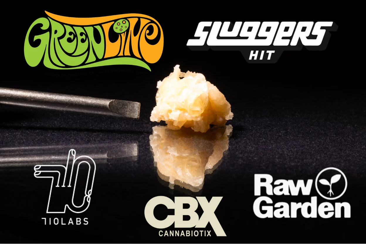 Best cannabis concentrate brands at Vallejo Relief Center including 710 Labs, Raw Garden, CBX, Greenline, and Sluggers concentrates