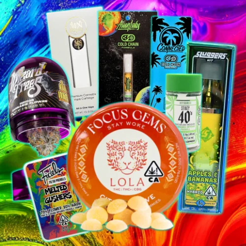 homepage-specials-slider-fridays-july-2026 VRC Friday specials featuring Alien Labs Cold Chain vape, Connected Cold Chain, Sluggers Hit, Lola Focus Gems Stay Woke mints, STIIIZY 40° indoor flower, Apples and Bananas hybrid cartridge, and Fidels Melted Gushers concentrate