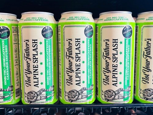 Product image of Not Your Father’s Alpine Splash with refreshing alpine-themed packaging and crisp, fruity branding featured as one of the Budtenders' Picks for June