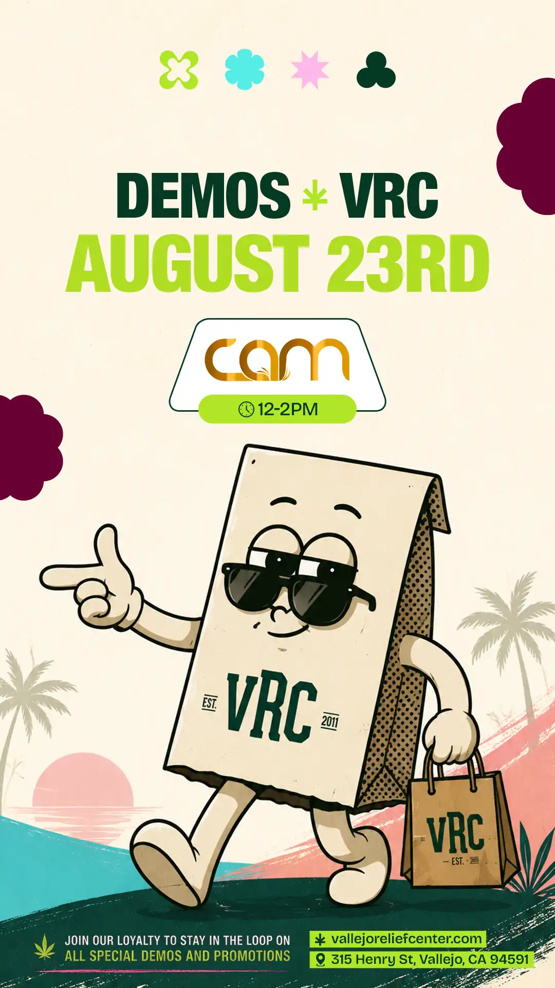 CAM midday demo at Vallejo Relief Center on August 23rd, 12 to 2PM