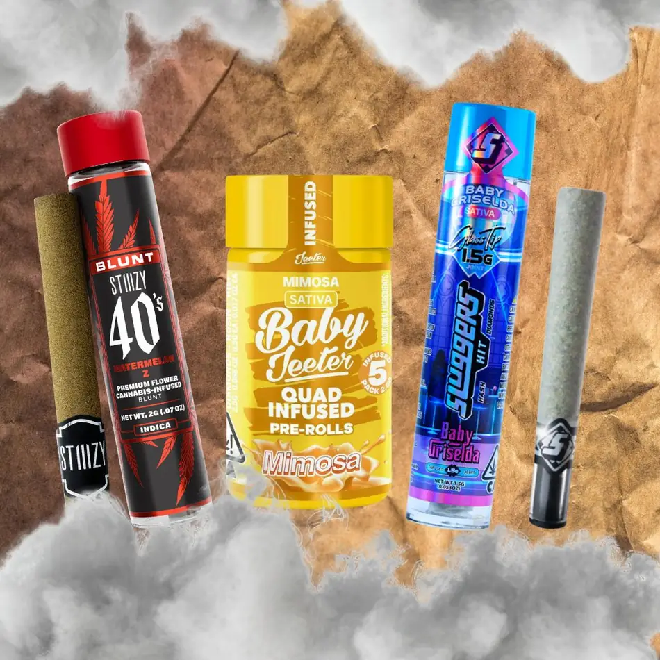 vrc-pre-rolls-landing-page-stiiizy-baby-jeeter-sluggers Fan favorite pre-rolls at Vallejo Relief Center including Stiiizy 40s blunt, Baby Jeeter Mimosa 5-pack, and Sluggers infused joint.