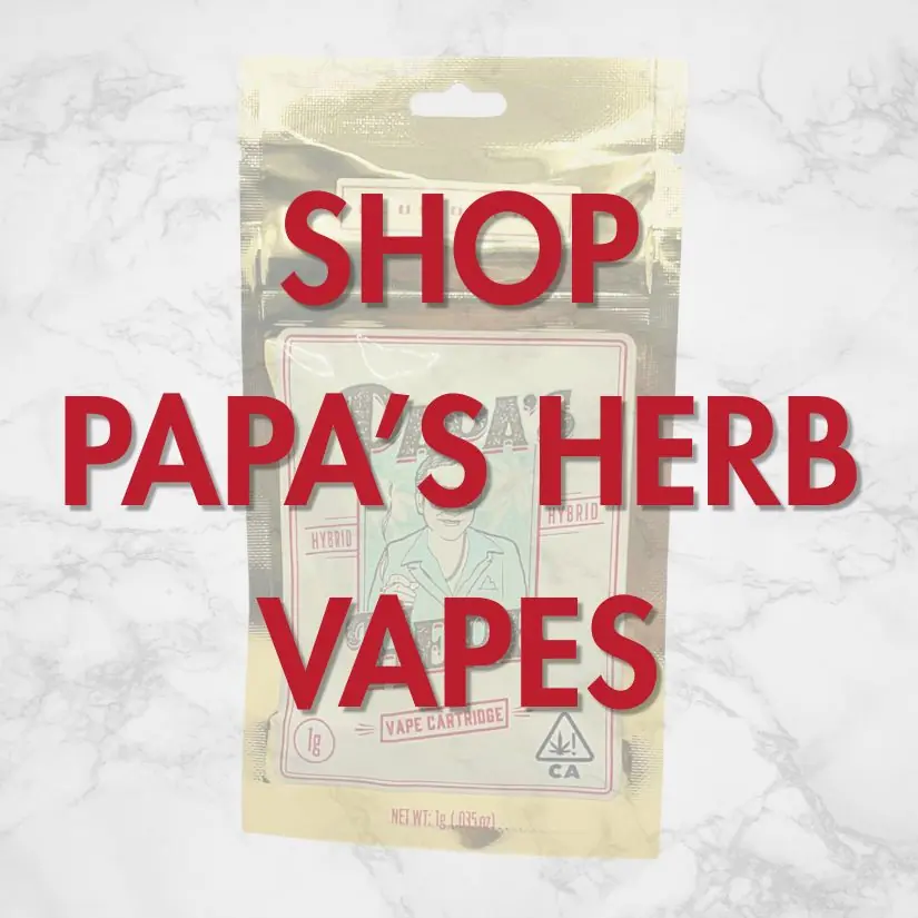 landing-page-vrc-papas-herb-shop-vapes-2 Papa’s Herb Blue Dream vape cartridge with text “Shop Papa’s Herb Vapes” – order Papa’s Herb vapes online at Vallejo Relief Center dispensary.
