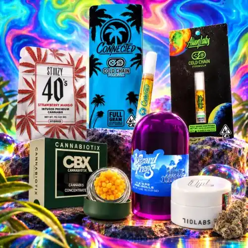 homepage-specials-slider-fridays-october-2026-1 Vallejo Relief Center Friday cannabis specials featuring STIIIZY prerolls, Connected and Alien Labs Cold Chain vapes, Cannabiotix concentrate, Wizard Trees flower, and 710 Labs concentrates.