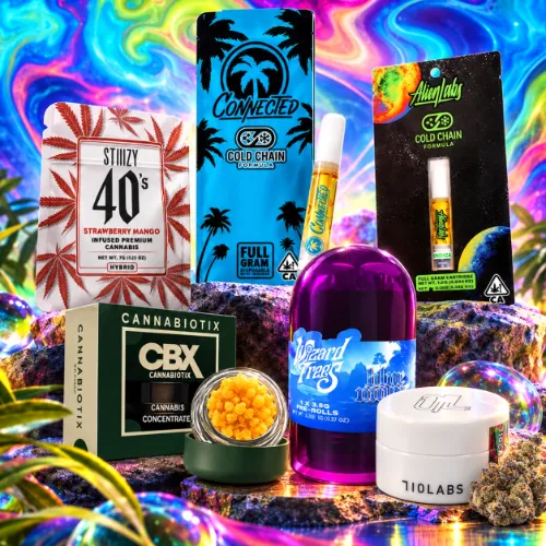 homepage-specials-slider-fridays-october-2026 Vallejo Relief Center Friday cannabis specials featuring STIIIZY prerolls, Connected and Alien Labs Cold Chain vapes, Cannabiotix concentrate, Wizard Trees flower, and 710 Labs concentrates.